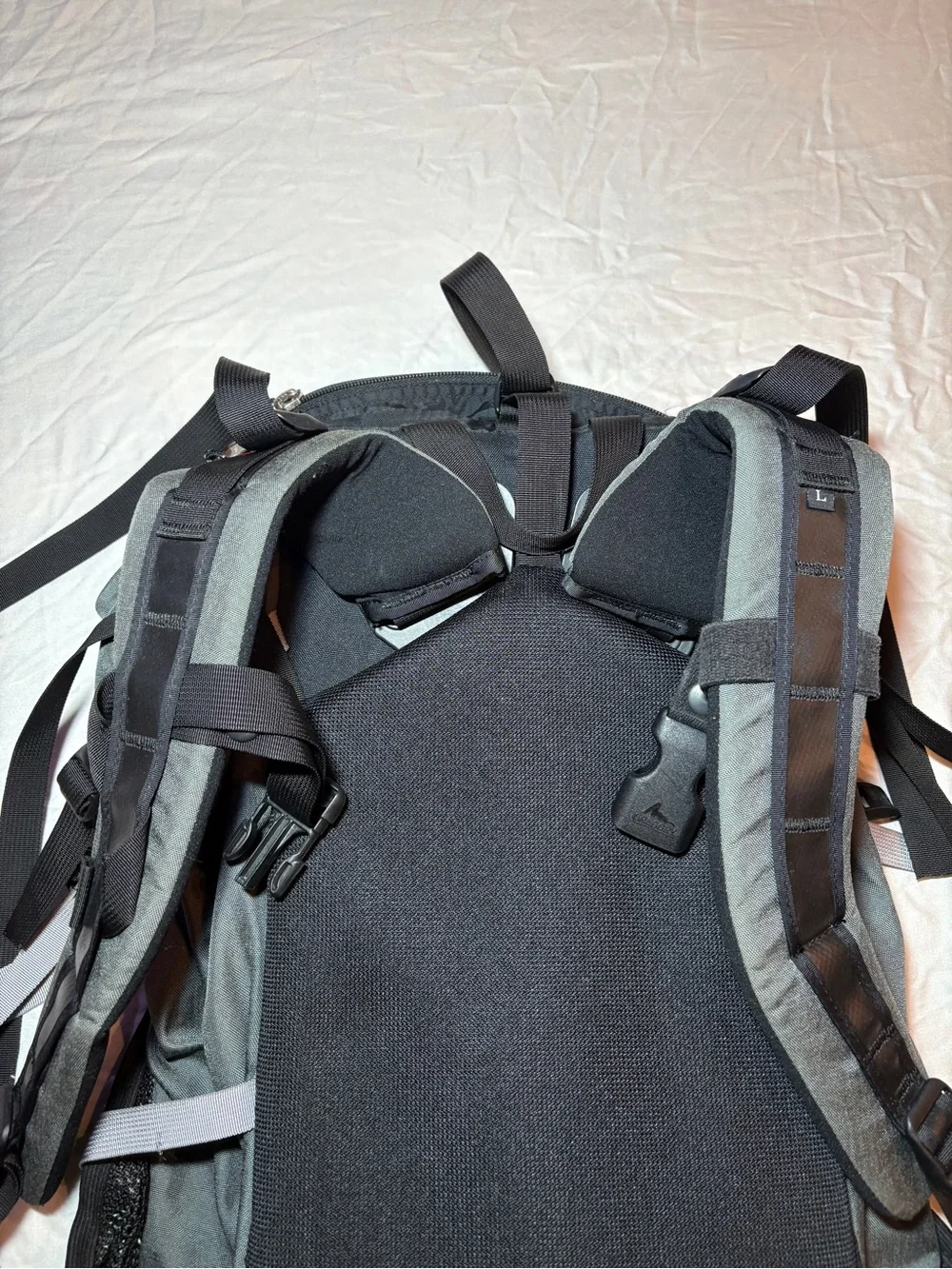 Gregory red and black technical hiking pack